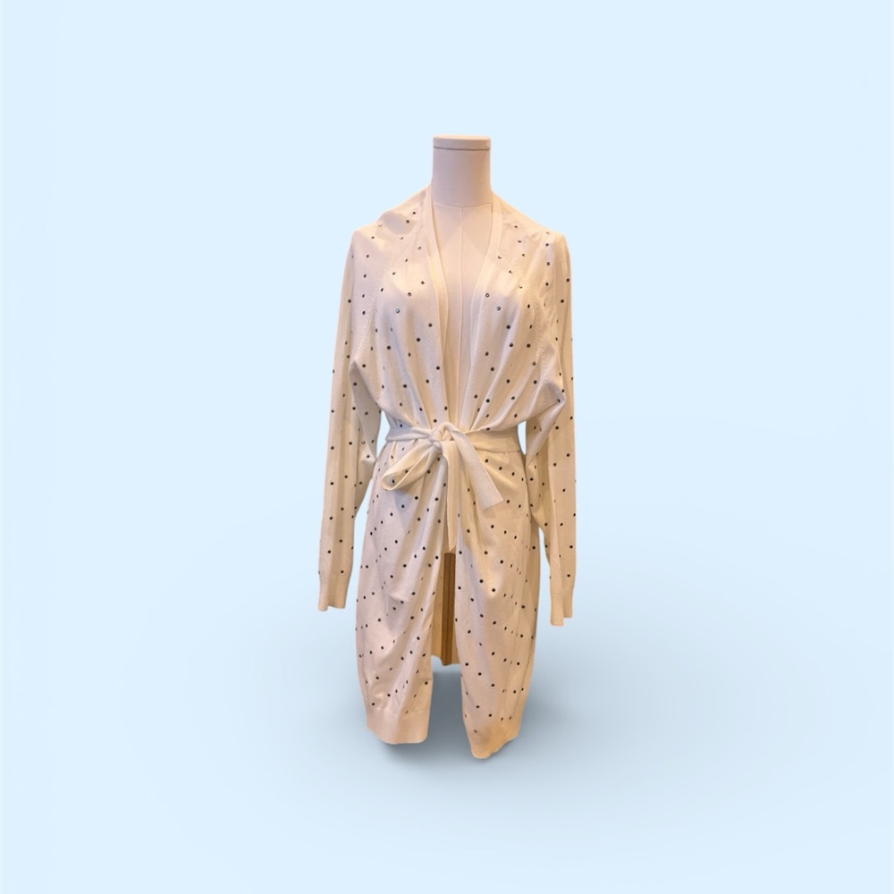 NWOT Venus Silver Studded White Cardigan